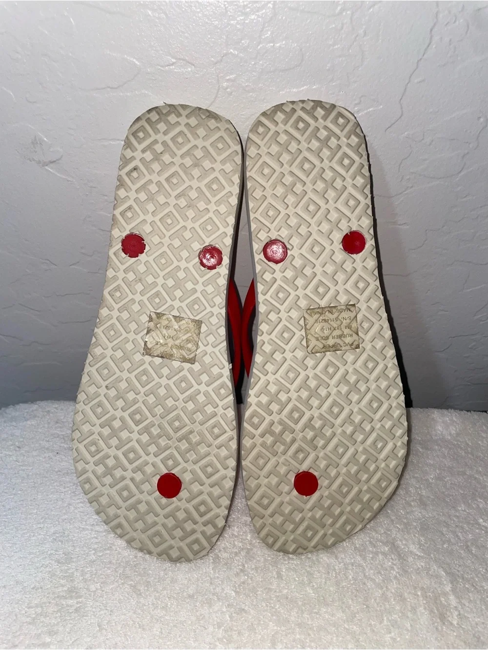 New! Tory Burch Floral Flip Flop Sandals in Chili Pepper Size 8-with Box
